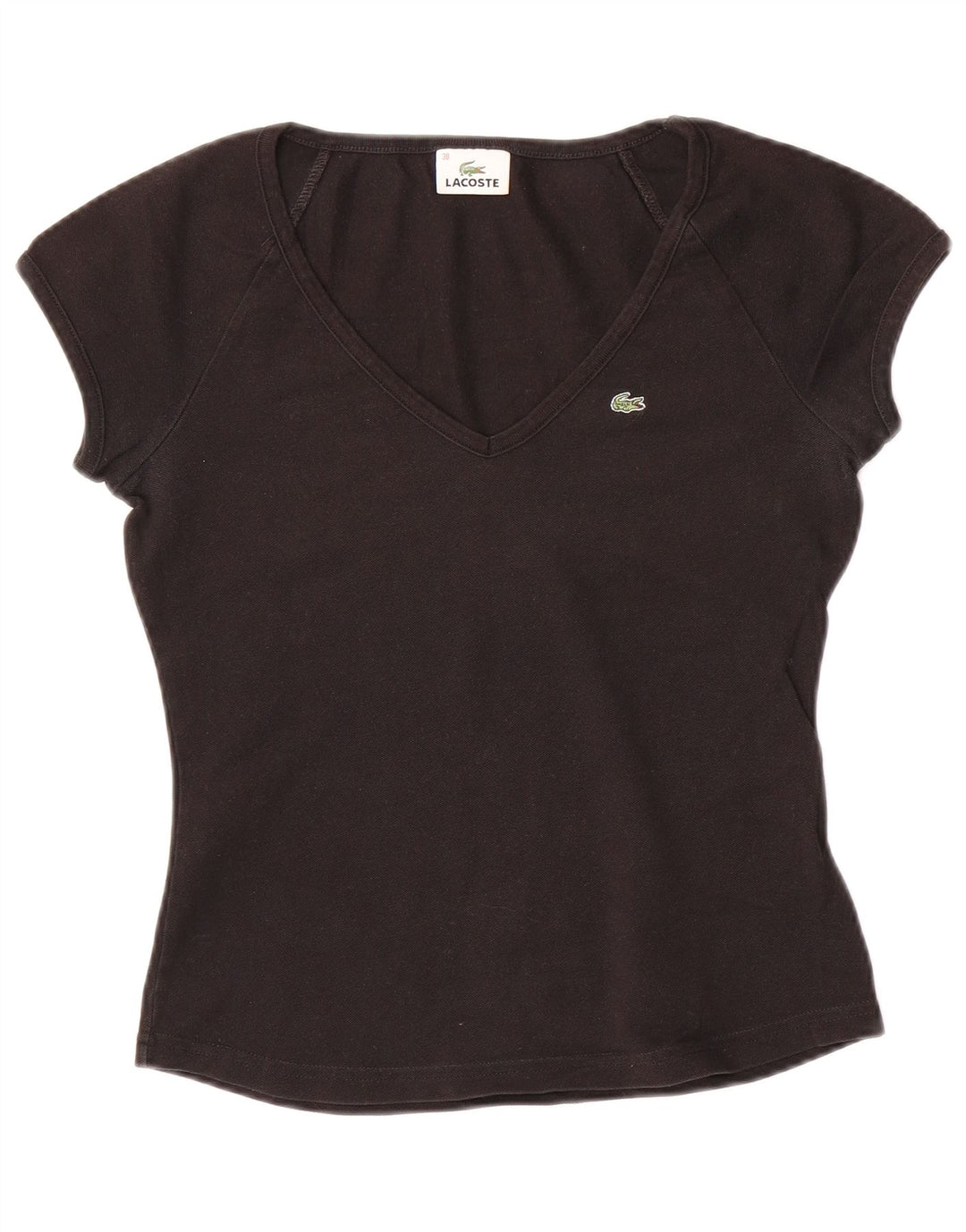 T-shirt da donna LACOSTE taglia 38 media cotone nero