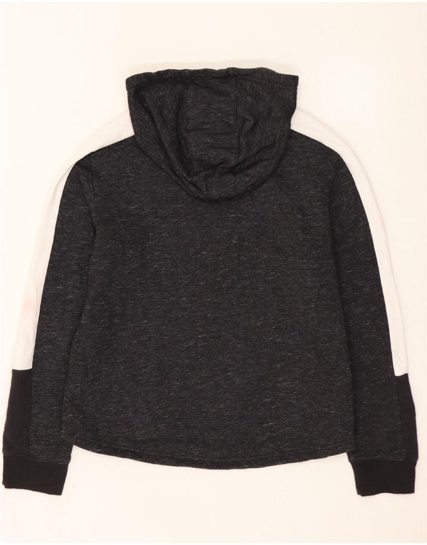 Felpa con cappuccio da donna ADIDAS UK 16/18 Large in cotone color block grigio