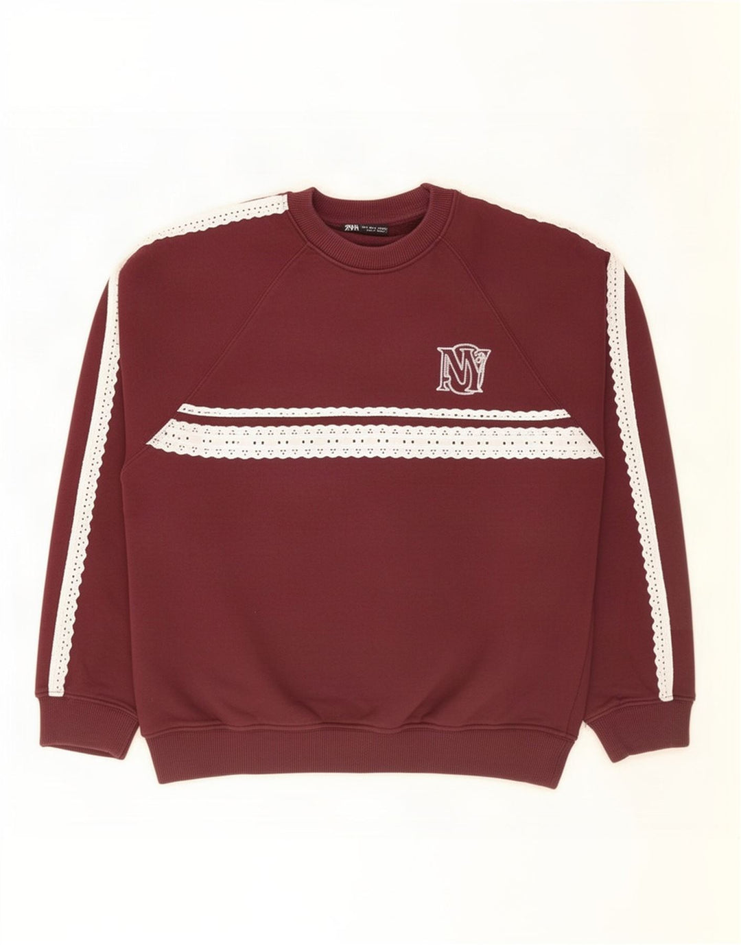 Felpa oversize da donna Zara UK 10 Small Maroon Colourblock