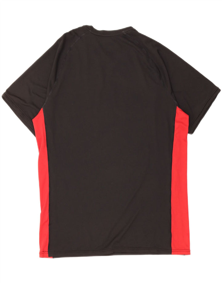 NIKE Mens Dri Fit T-Shirt Top Large Black Colourblock