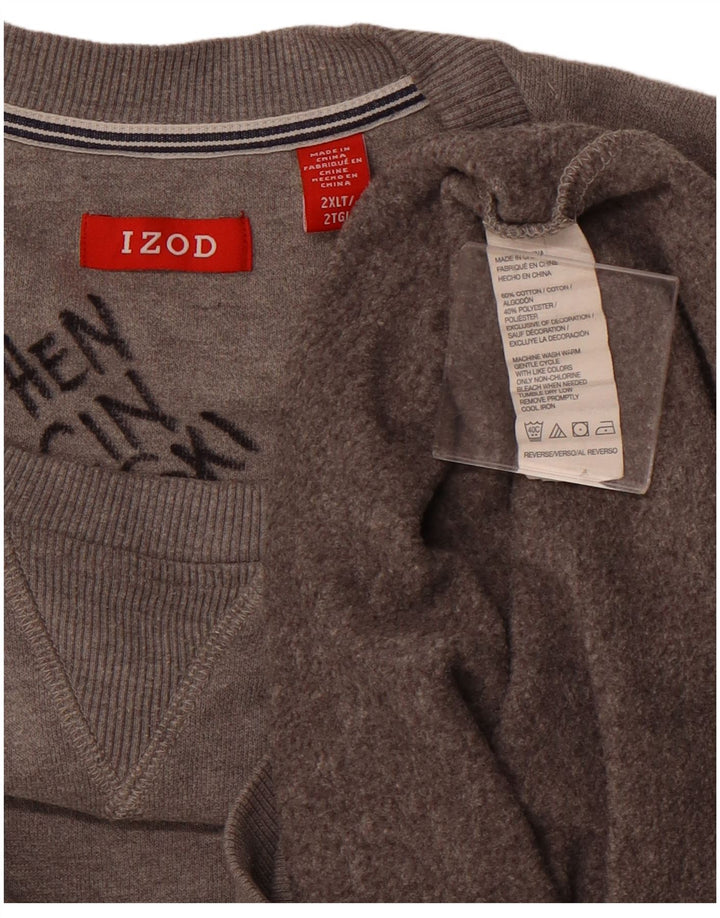 Felpa da uomo Izod maglione 2XL cotone grigio
