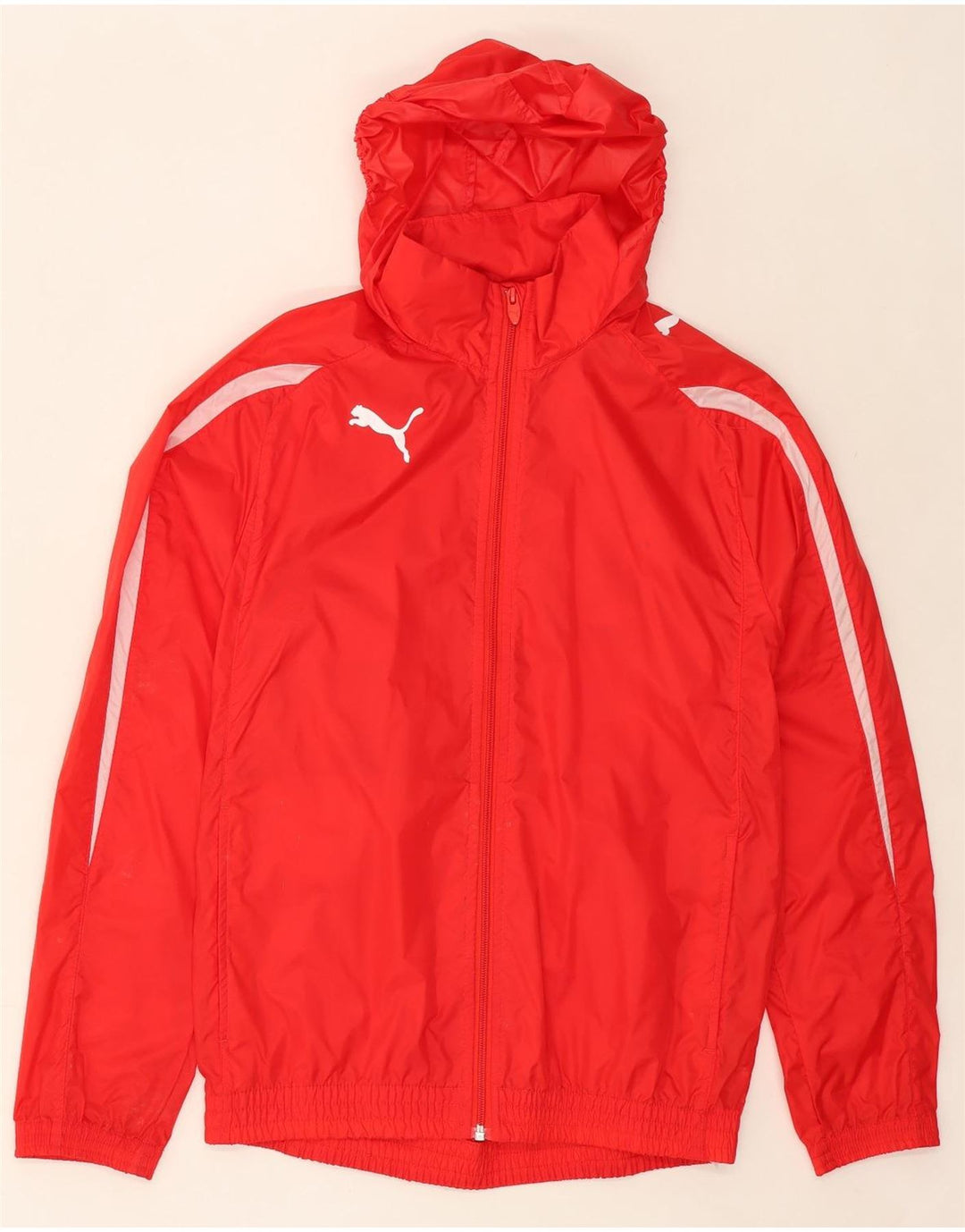 PUMA Mens Hooded Rain Jacket UK 34 XS Red Nylon Vintage Puma and Second-Hand Puma from Messina Hembry 