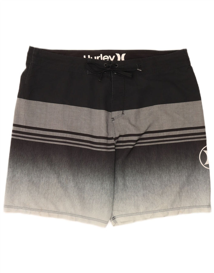 Pantaloncini da bagno da uomo Hurley XL poliestere a righe nere