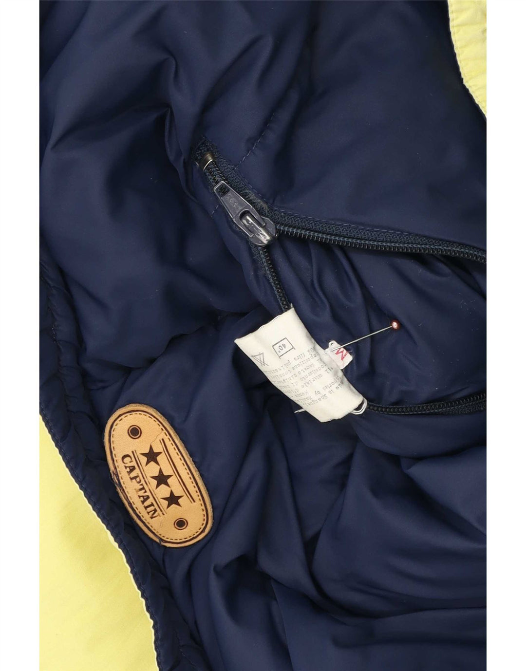 Giacca imbottita reversibile da uomo vintage UK 38 nylon blu navy medio