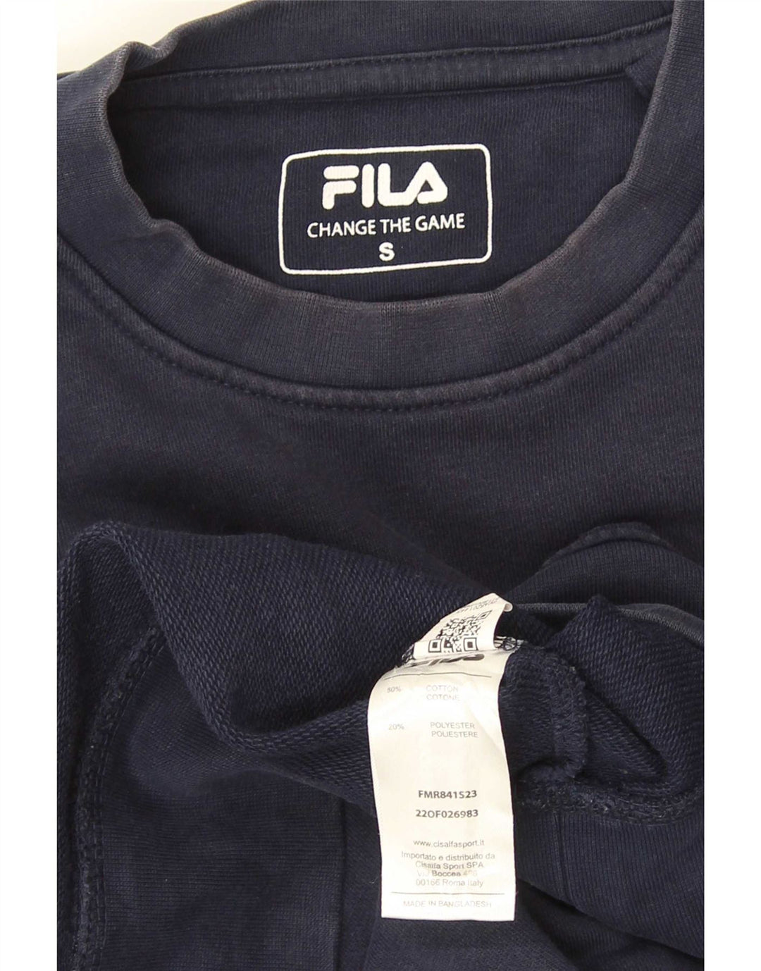 Felpa grafica da uomo Fila Maglione piccolo in cotone blu navy