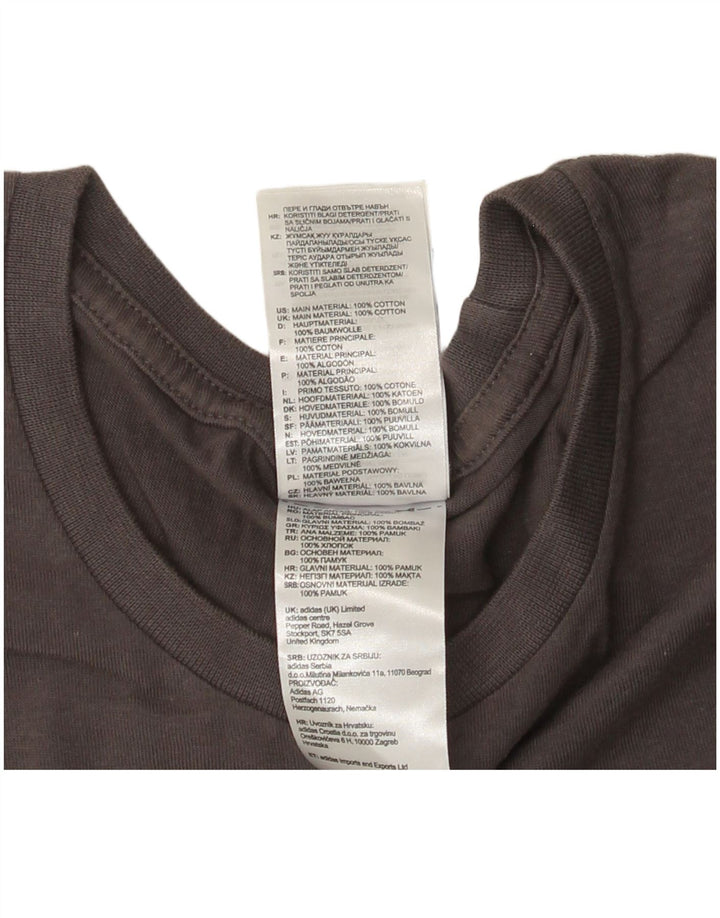 T-shirt grafica da uomo Adidas Top in cotone grigio medio