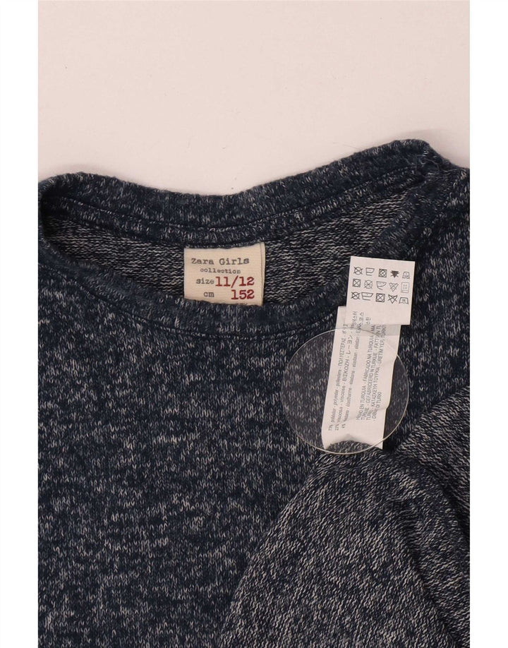 Felpa Zara per ragazze 11-12 anni in poliestere screziato blu navy
