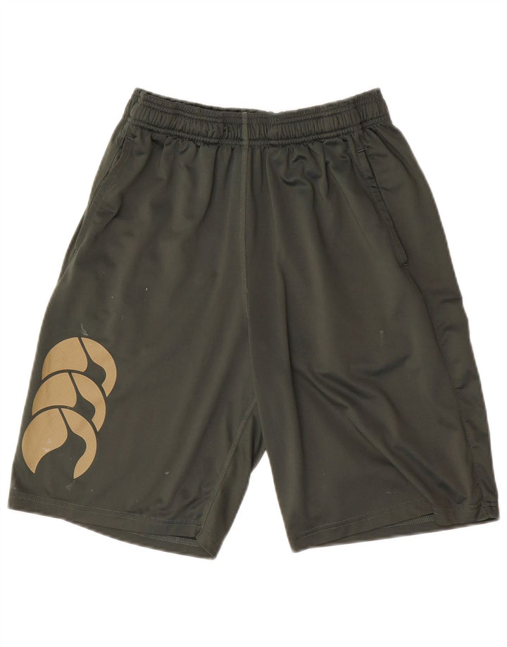 CANTERBURY Mens Graphic Sport Shorts Small  Green Polyester