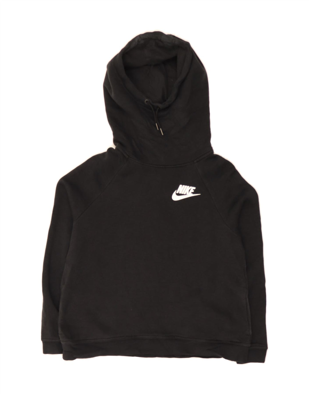NIKE Womens Graphic Oversized Hoodie Jumper UK 14 Medium Black Cotton Vintage Nike and Second-Hand Nike from Messina Hembry 