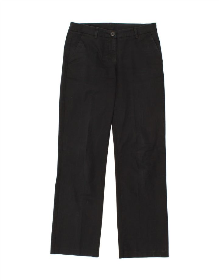 BENETTON Womens Straight Chino Trousers W32 L31 Black Vintage Benetton and Second-Hand Benetton from Messina Hembry 
