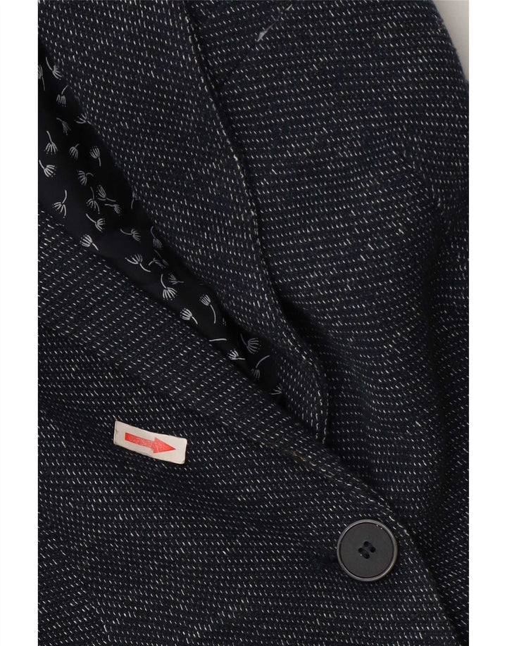 Giacca blazer da donna a 1 bottone Zara UK 14 grande poliestere blu navy