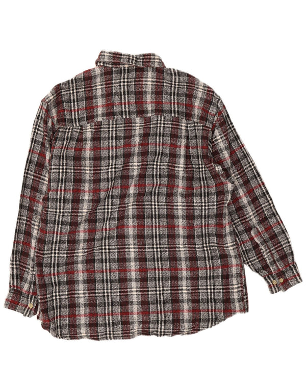 Camicia vintage da uomo in flanella taglia 16 1/2 grande cotone a quadri grigio