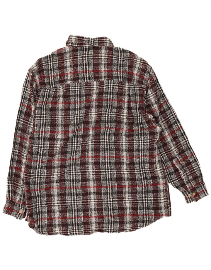 Camicia vintage da uomo in flanella taglia 16 1/2 grande cotone a quadri grigio
