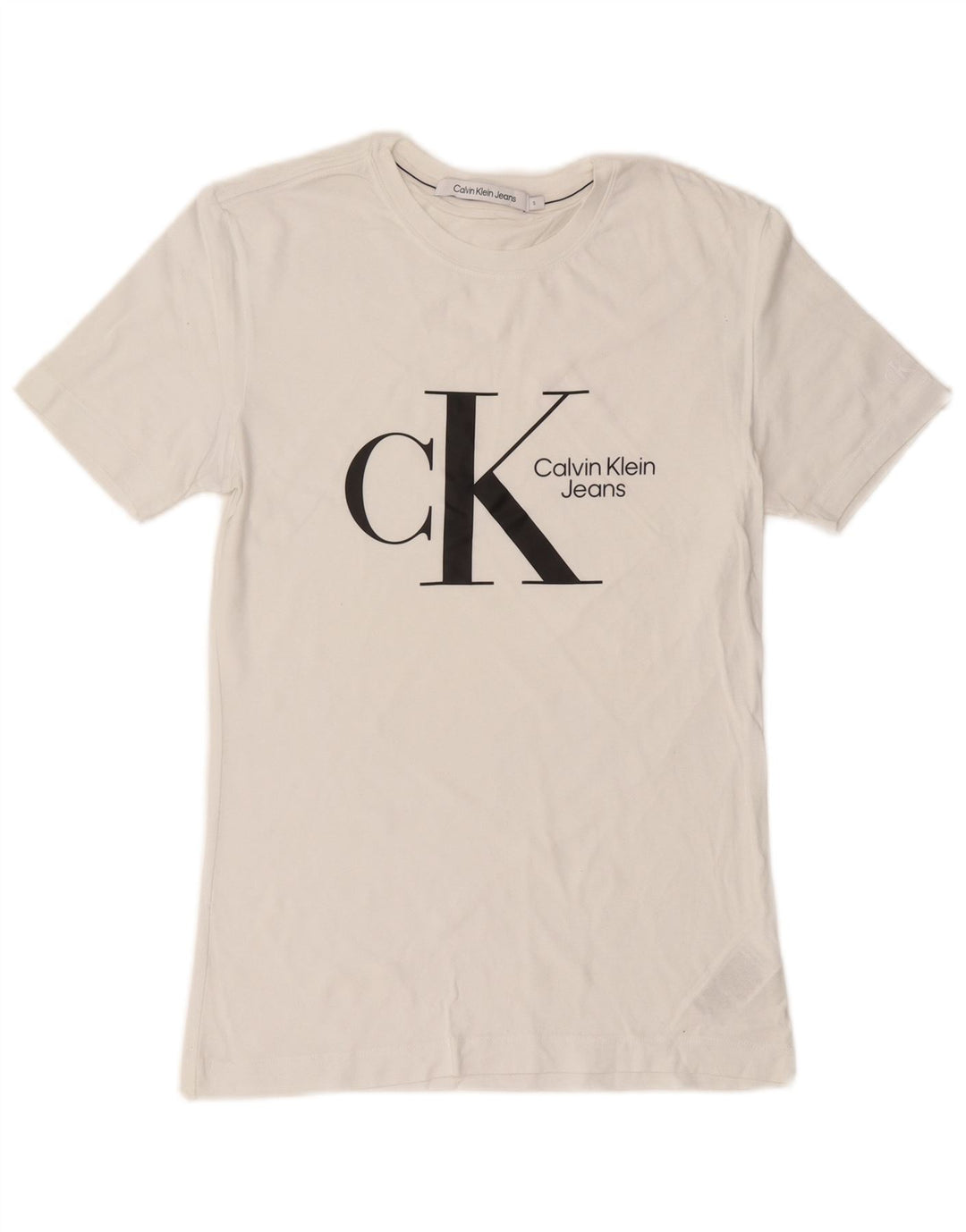CALVIN KLEIN JEANS T-shirt grafica da uomo Top piccola in cotone bianco