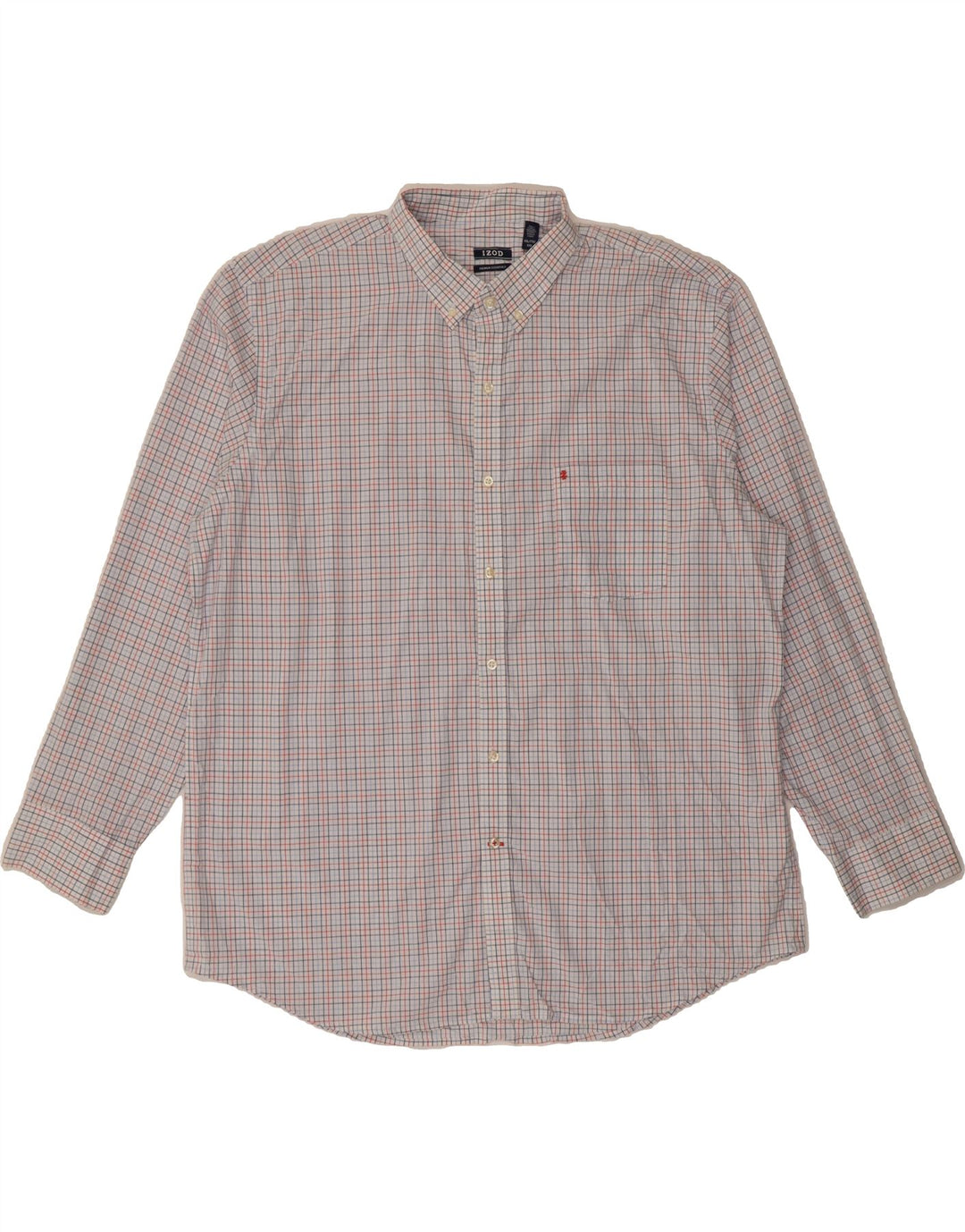 IZOD Mens Big & Tall Shirt 2XL White Check Cotton Vintage Izod and Second-Hand Izod from Messina Hembry 
