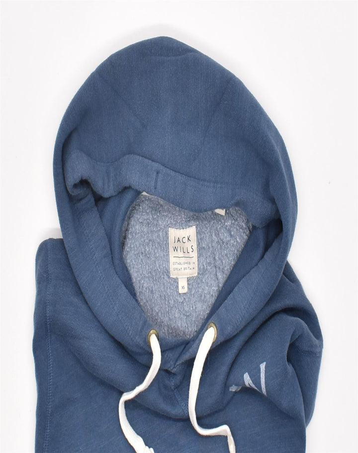 JACK WILLS Mens Graphic Hoodie Jumper XS Blue Cotton | Vintage | Thrift | Second-Hand | Used Clothing | Messina Hembry 