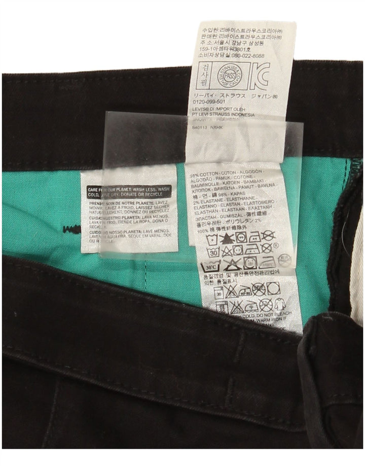 Pantaloni chino dritti da uomo Levi's W33 L28 cotone nero