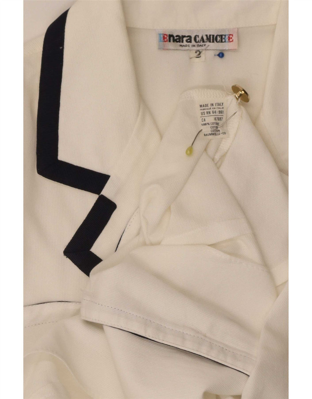 Camicia a maniche corte da donna Enara Camicece UK 14 Medium White Colourblock