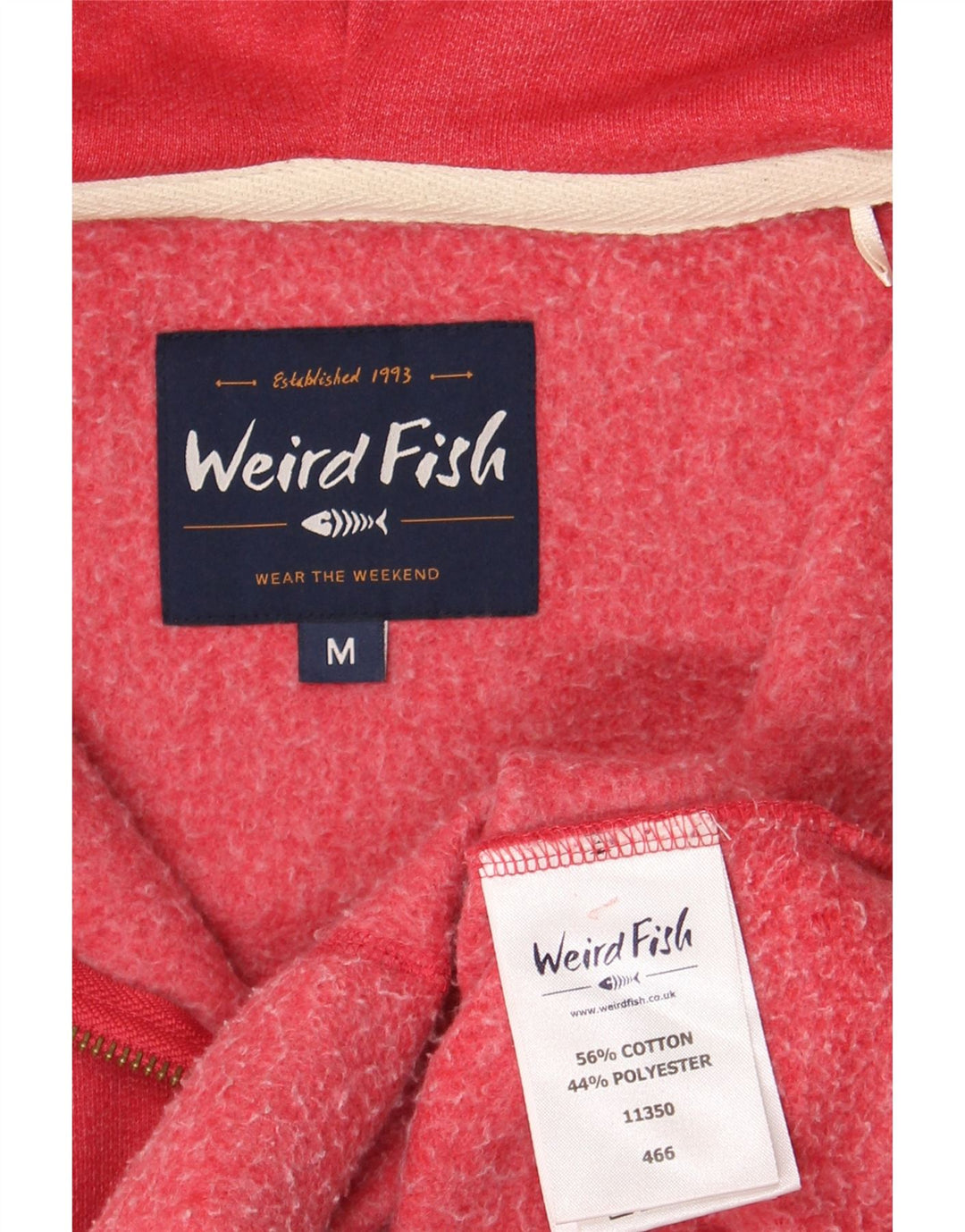 Maglione con cappuccio e zip da uomo Weird Fish in cotone rosso medio