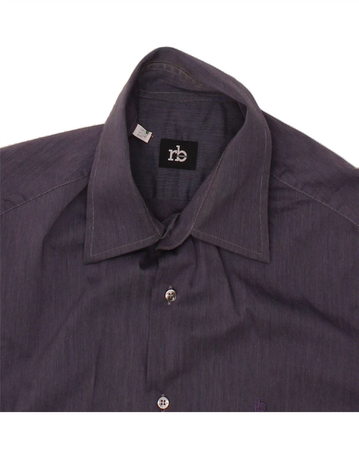 ROCCOBAROCCO Mens Shirt Size 15 3/4 40 Medium Navy Blue Vintage Roccobarocco and Second-Hand Roccobarocco from Messina Hembry 