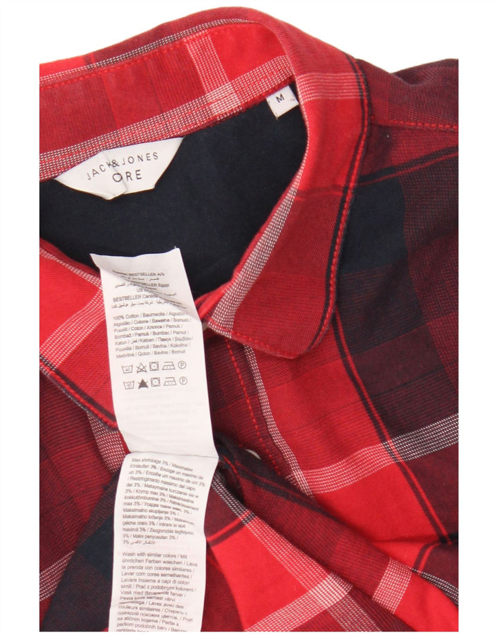 Camicia da uomo Jack & Jones in cotone a quadri rossi medi