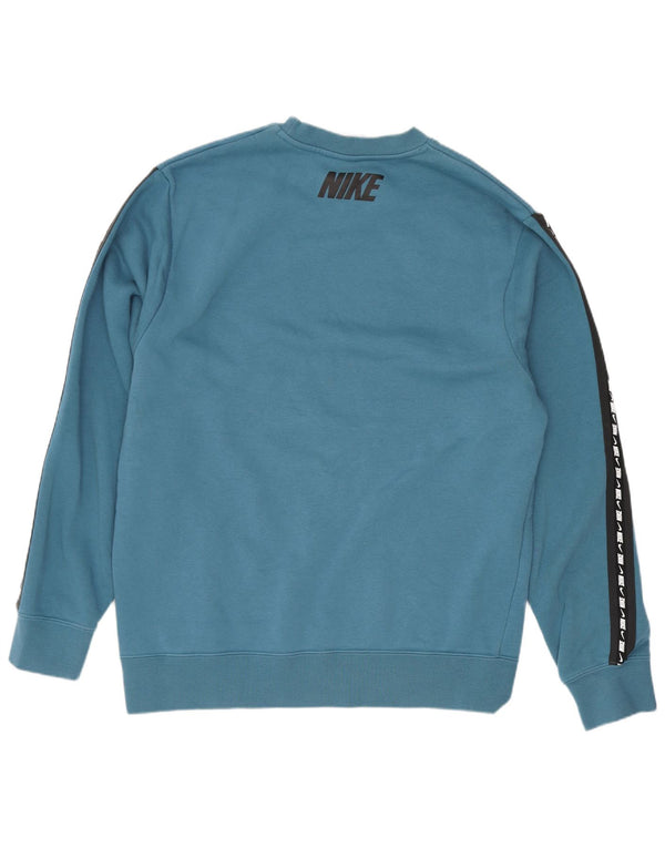 Felpa grafica Nike da uomo, maglione, colore blu medio