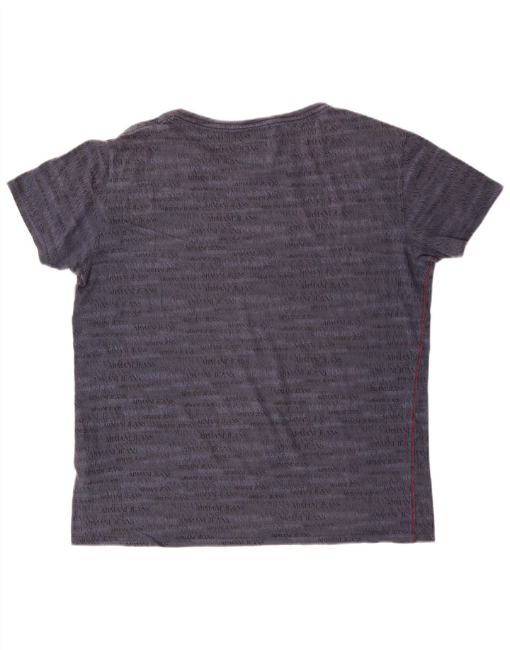 ARMANI JEANS T-shirt grafica slim da uomo 2XL Blu navy