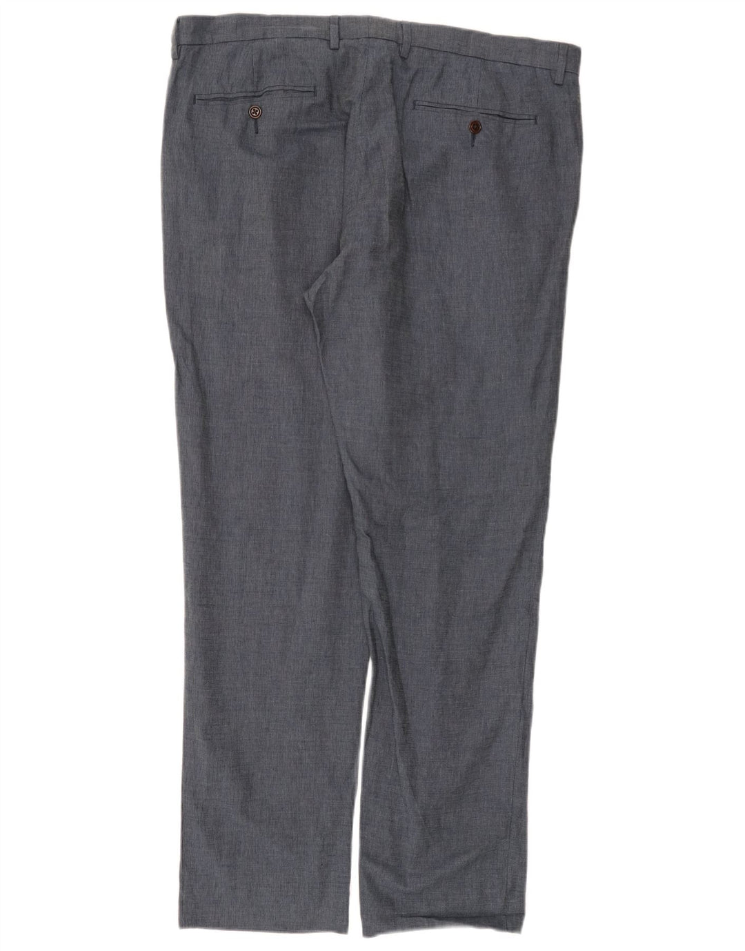 J. CREW Pantaloni da abito dritti BOWERY da uomo W36 L32 Lino blu navy