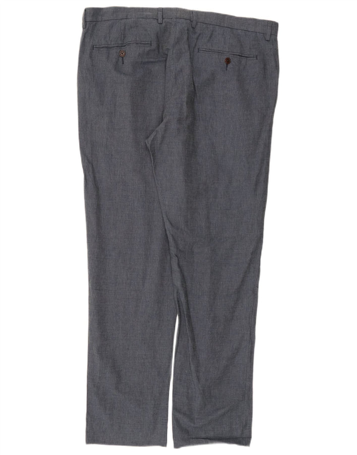 J. CREW Pantaloni da abito dritti BOWERY da uomo W36 L32 Lino blu navy