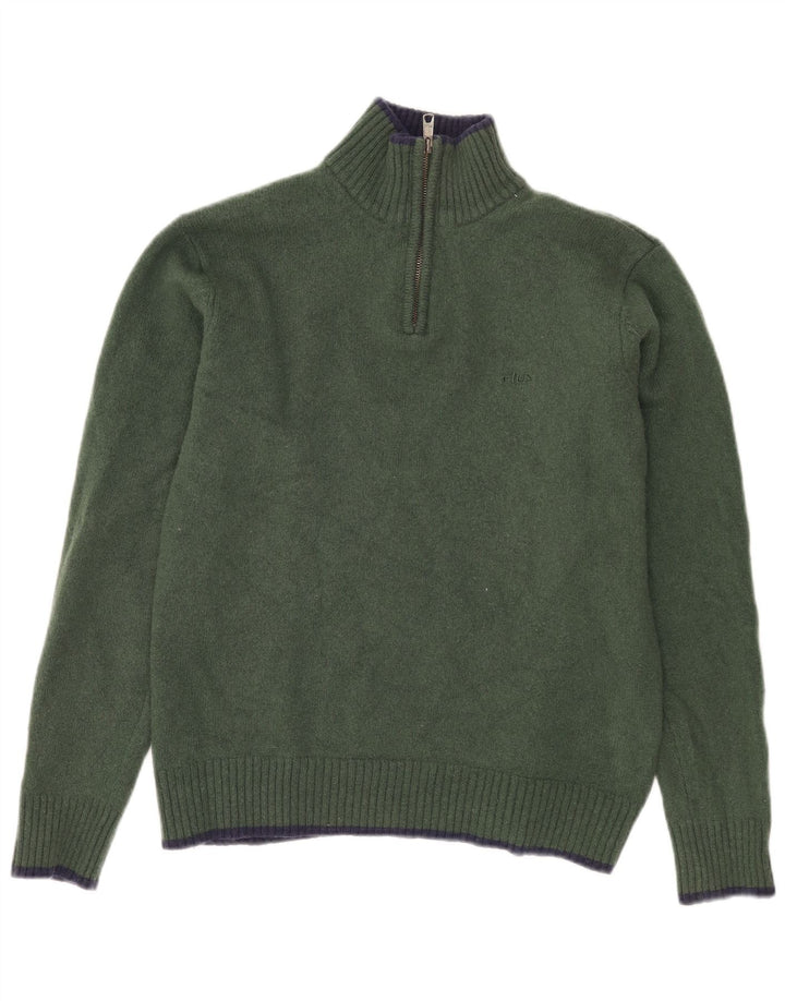 Maglione da donna con collo con zip FILA UK 18 XL Lana d'agnello kaki