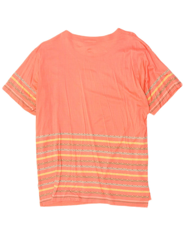 Laura Biagiotti T-shirt grafica da donna Top UK 14 Large Pink Striped