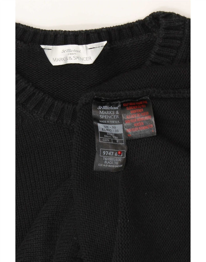 Maglione maglione girocollo oversize da donna Marks & Spencer UK 10 piccolo nero