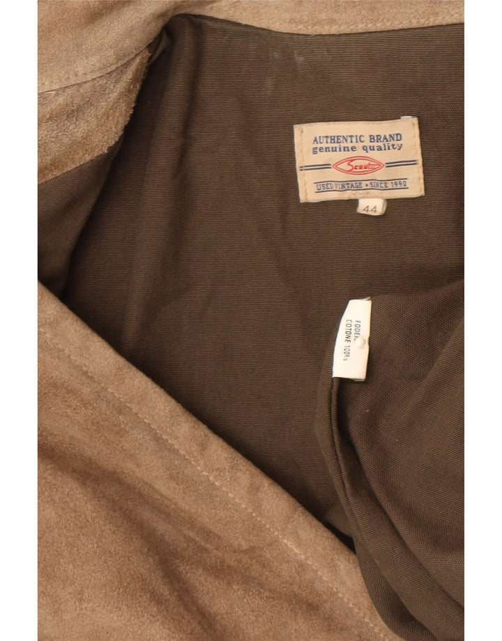 Giubbotto bomber vintage da donna EU 44 XL cotone color block marrone