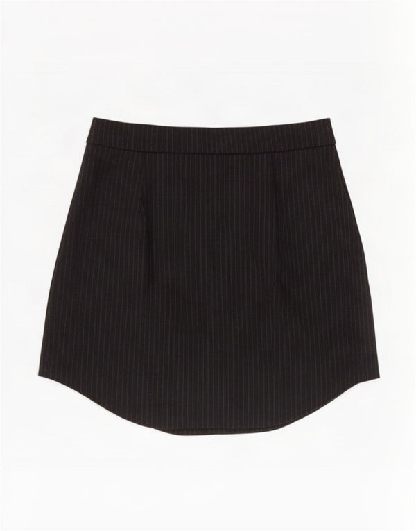 Minigonna Zara da donna XS W24 gessata nera