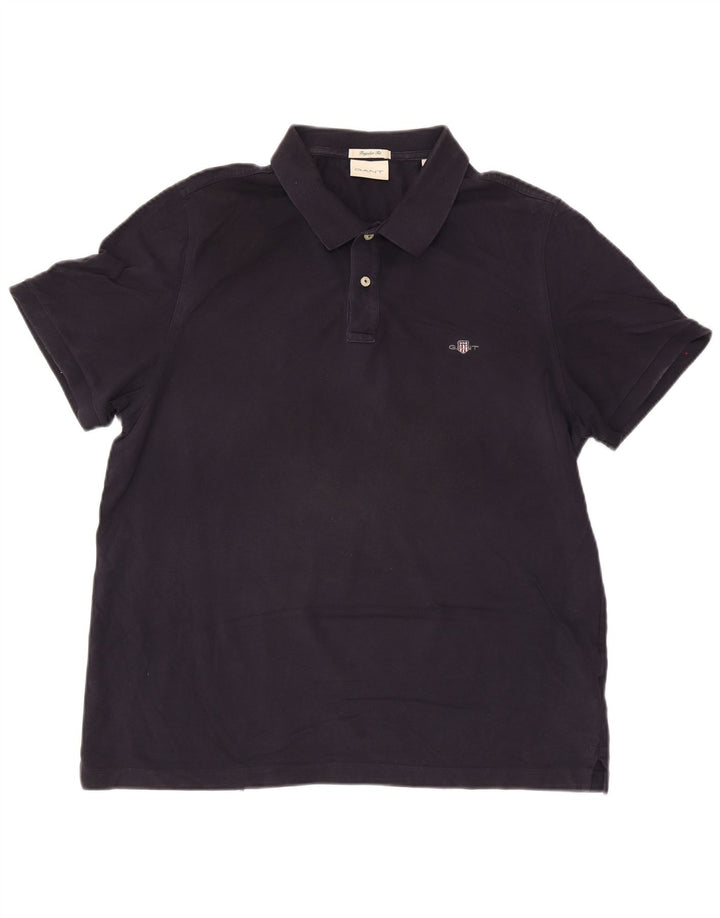 Polo da uomo Gant 2XL in cotone blu navy