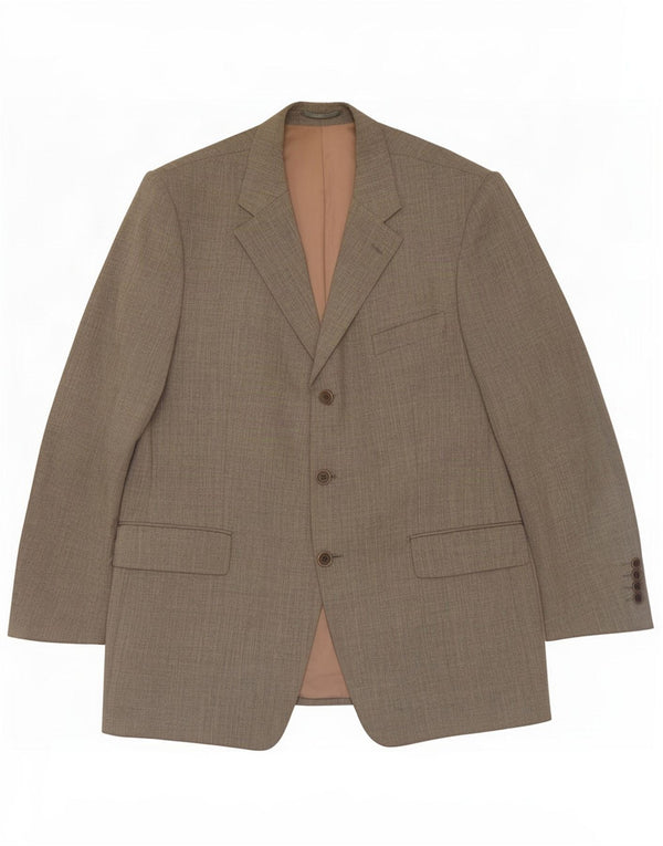 Yves Saint Laurent Mens 3 pulsante Blazer giacca IT 52 XL lana vergine grigia
