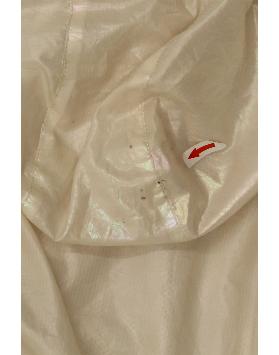 Giacca antipioggia con cappuccio da donna New Balance UK 10 Small Poliestere bianco sporco