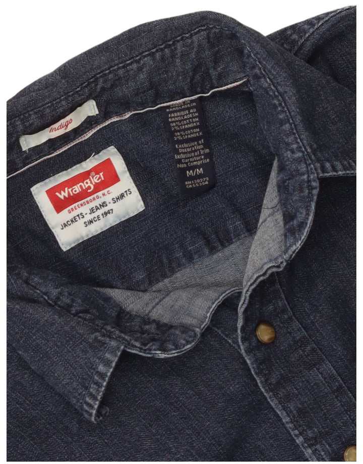 Camicia in denim indaco da uomo Wrangler in cotone blu navy medio