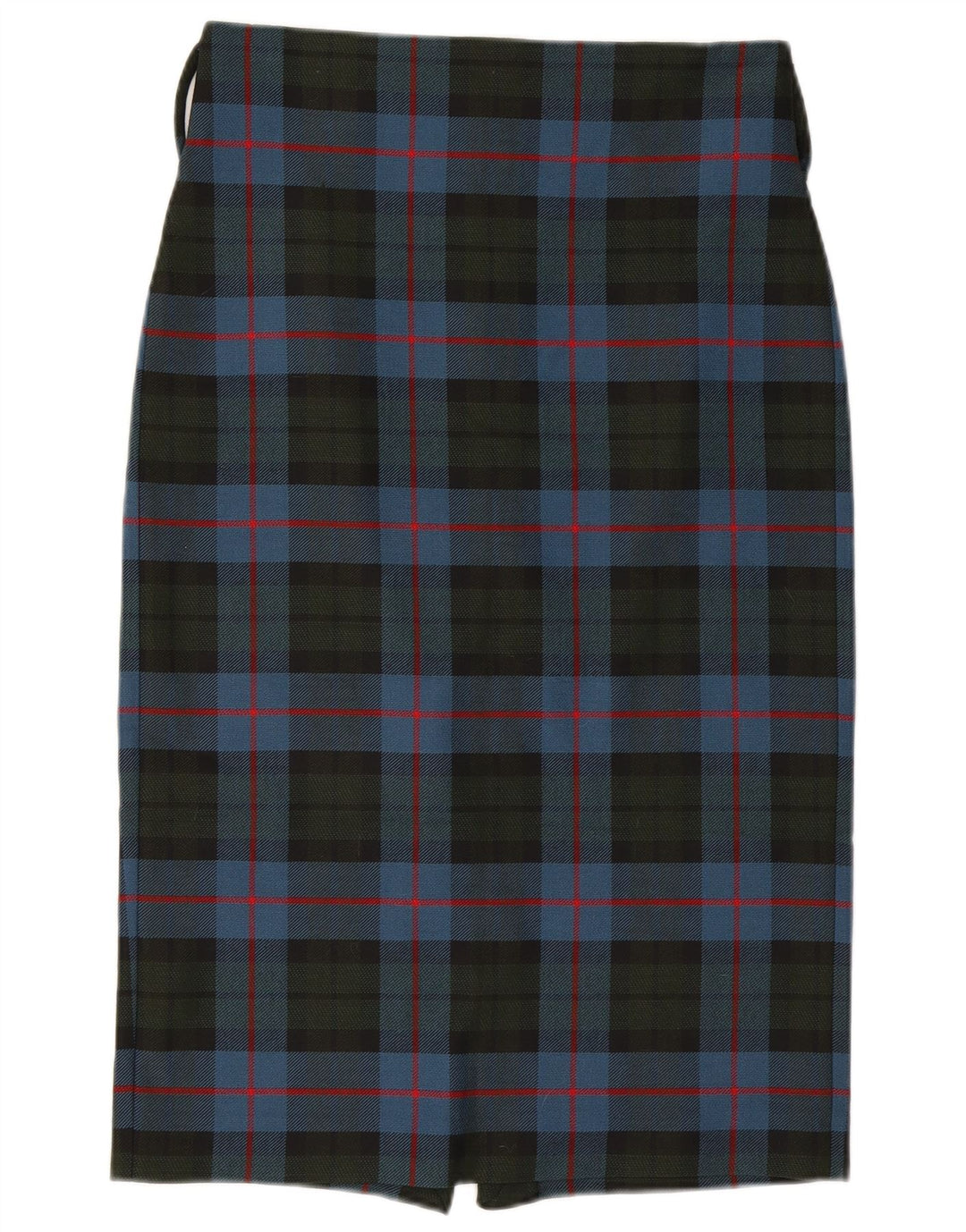 Gonna longuette longuette da donna Zara grande W32 in poliestere scozzese blu