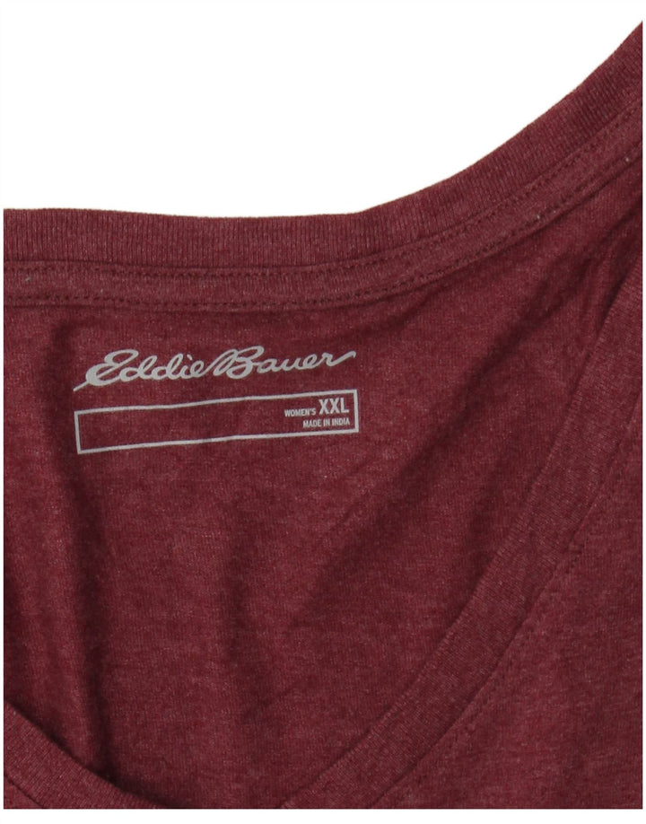 EDDIE BAUER Womens Top Long Sleeve UK 20 2XL Burgundy