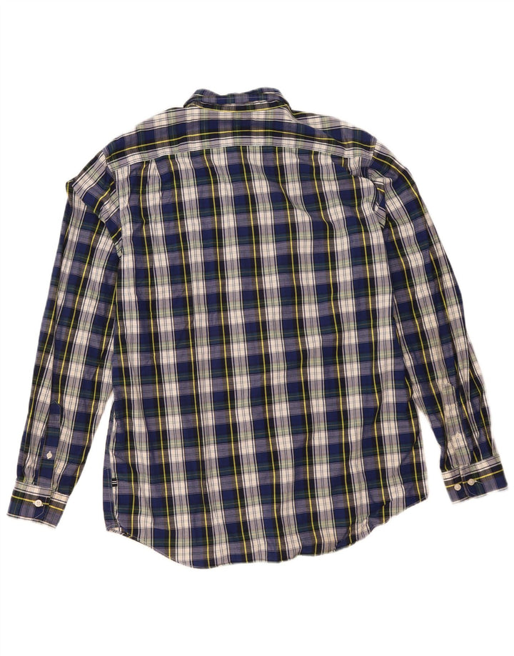 Camicia da uomo Nautica Large in cotone a quadri blu navy