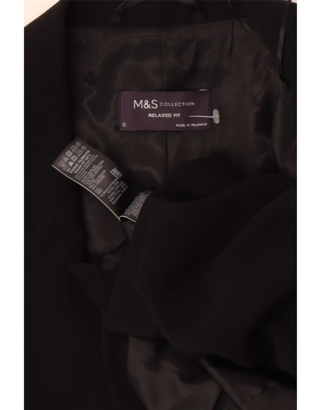 Giacca blazer con maniche a 3/4 da donna Marks & Spencer UK 10 piccola nera