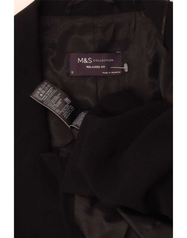 Giacca blazer con maniche a 3/4 da donna Marks & Spencer UK 10 piccola nera