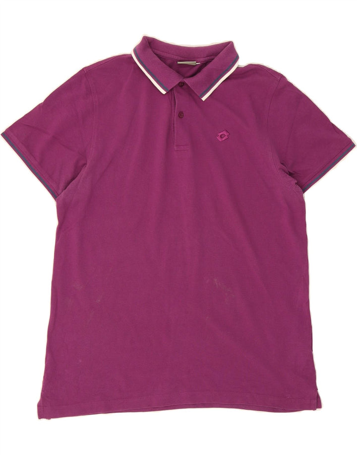LOTTO Mens Polo Shirt Large Purple Cotton Vintage Lotto and Second-Hand Lotto from Messina Hembry 