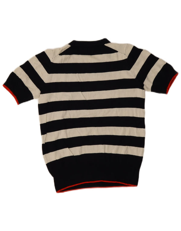 Maglione girocollo a maniche corte da donna Zara UK 10 piccolo a righe nere