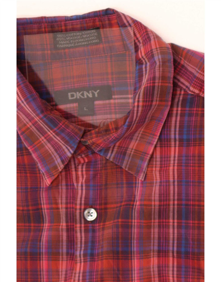 Camicia da uomo Dkny in cotone a quadri rossi grandi