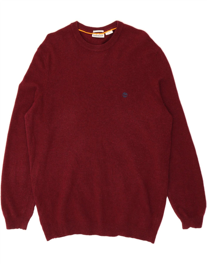 TIMBERLAND Mens Crew Neck Jumper Sweater XL Maroon Vintage Timberland and Second-Hand Timberland from Messina Hembry 