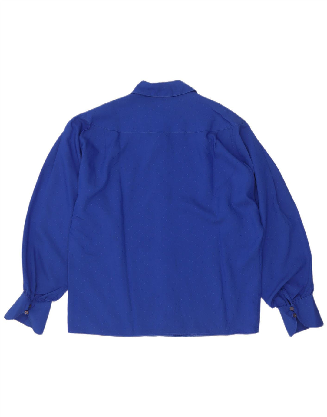 Camicetta camicia vintage da donna EU 38 viscosa maculata blu medio