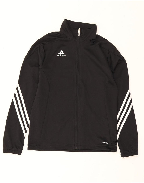Adidas Boys Climalite Tracksuit Top Jacket 11-12 Years Black Polyester