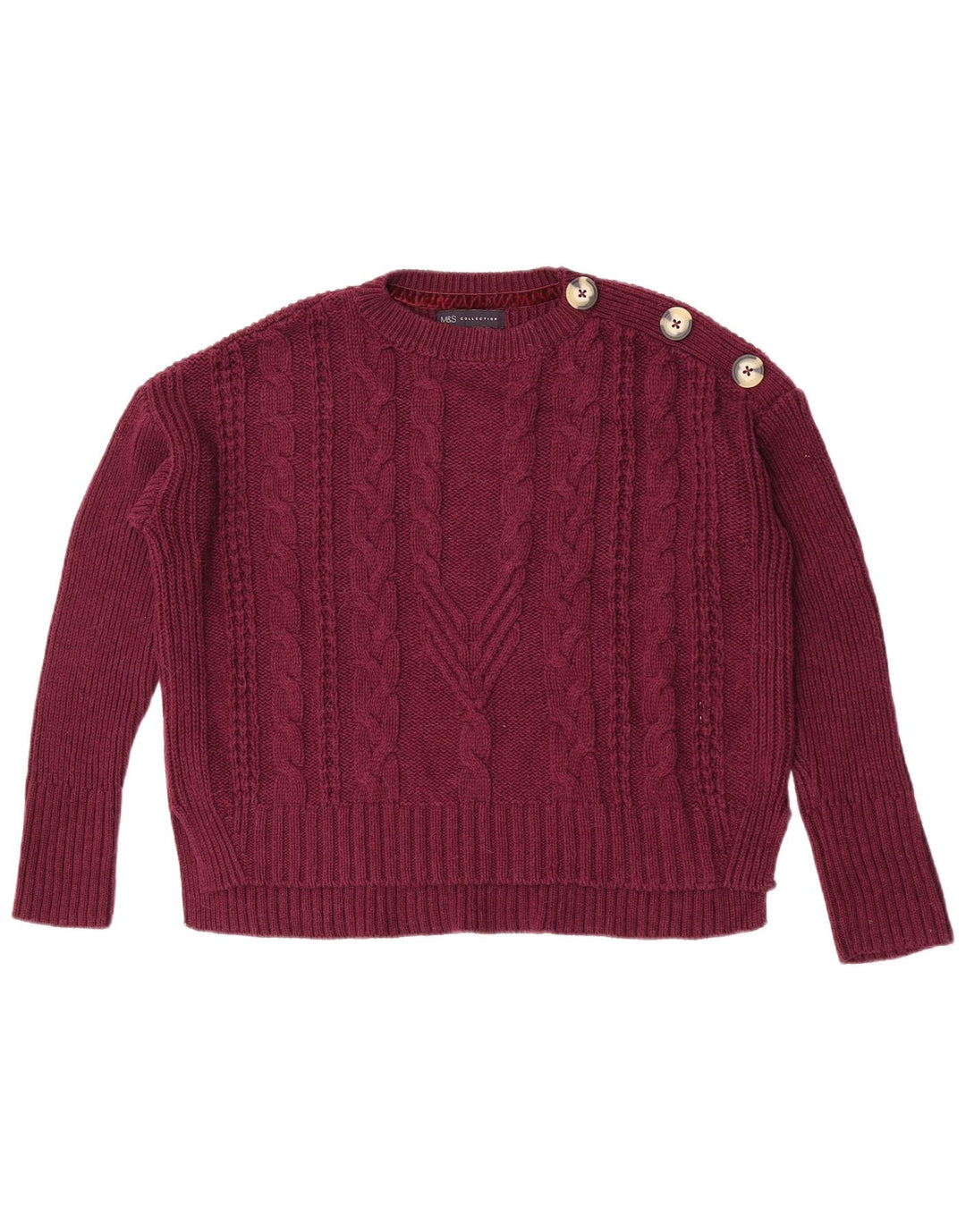 Maglione maglione girocollo da donna Marks & Spencer UK 14 medio marrone